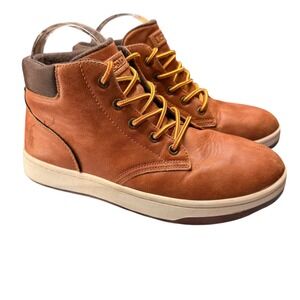 Polo Ralph Lauren Court Sneaker Boot Big Kids 5 Women 6.5 Brown High Top Casual
